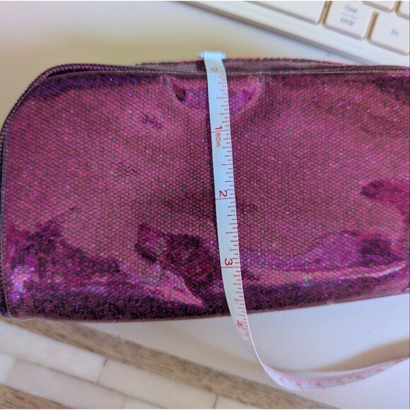 Deux Lux Makeup Cosmetic Bag Purple Sequin - Picture 5 of 6